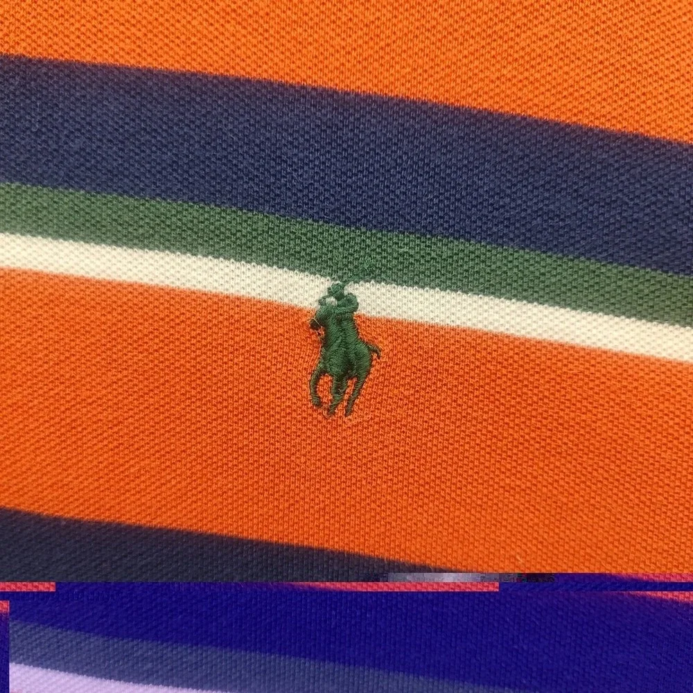 Ralph‎ Lauren Men's Shirt Multicolored Striped Pullover Polo Short Sleeve XL